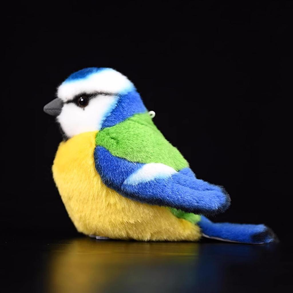 lilizzhoumax Realistic Eurasian Blue Tit Plush Bluebird Stuffed Cute Plush Christmas Gift for Crying Home 12cm Tall Toy, Animal, Toy, Girl's Toy,