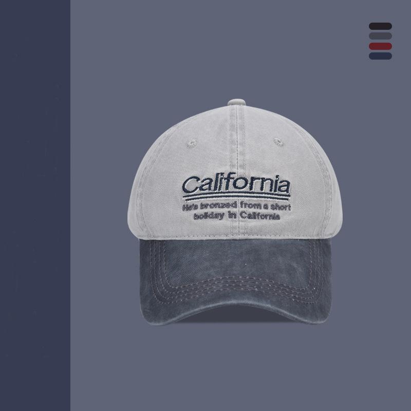 New personalized fashion trend baseball cap men's letter embroidery retro color matching casual sunshade cap women