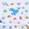 Cartoon Marine Animals Wall Sticker for Kids Rooms Bedroom Background Home Decals Decoration Lovely Animal Nursery Stickers