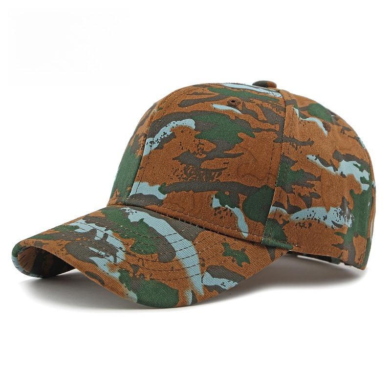 Unisex Camouflage Cotton Baseball Cap Structured Camo Peaked Hat for Men and Women Outdoor Sports Sun Protection Casual Versatile Cap