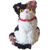 Cat Flower 1 Artificial Sitting Black and Tabby Flower Cat Plush Toy Gift, Cat, Rose, Flower, Cat, Tabby, White, Cat, Gift, Life-Size