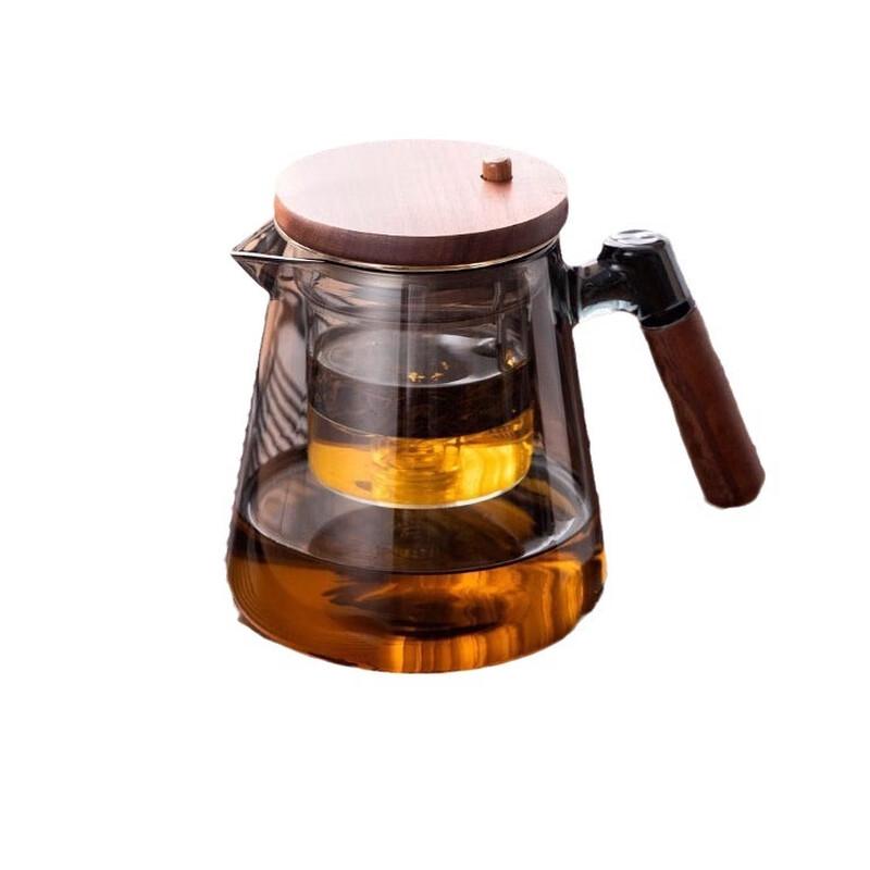 Shangqi Walnut Handle Glass Tea Infuser Pot