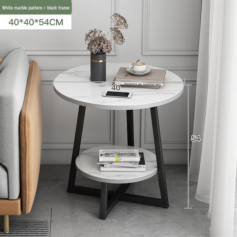 Modern Round Coffee Table: Elegant Small Side Table for Living Room or Balcony