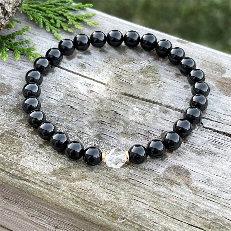 

18mm color display bracelet, energy protection bracelet, black tourmaline and sapphire crystal bracelet, crystal bracelet MULTI&18cm