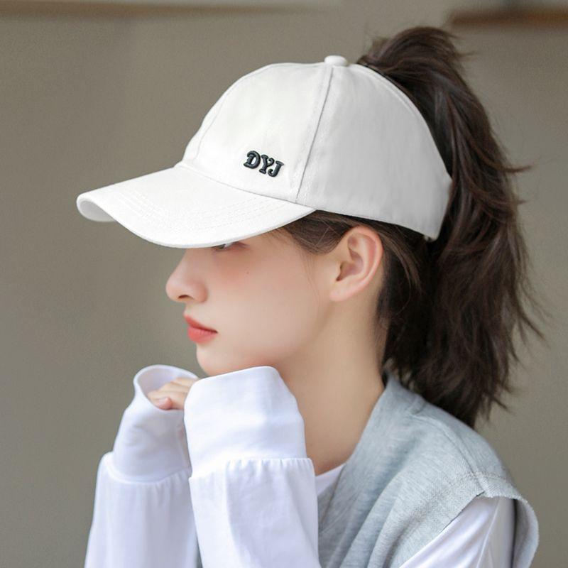 

Can tie high ponytail baseball cap, women s spring and autumn duckbill cap, sun protection, empty top sun hat