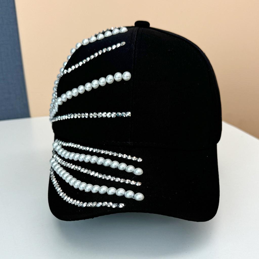 Nouveau printemps et été casquette de baseball incrustée de diamants casquette de protection solaire casquette à la mode polyvalente chapeau en strass