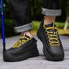 Men's Hiking Shoes PU Leather Casual Sports Shoes Fashion Lace-up Platform Shoes Waterproof Walking Shoes Big Size 39-48