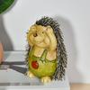 3 Pcs Mini Hedgehog Figurine Cute Small Ceramic Animal Statue for Fairy Garden Bonsai Plant Pots Micro Landscape Decor