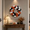 Halloween Pumpkin Wreath Artificial Mini Pumpkins Decorative Wreath for Seasonal Home Wall Door Decoration Indoor Outdoor Use