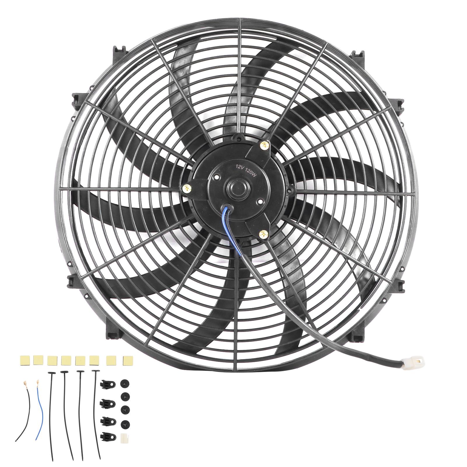 

16in 10 Blades Push Pull Modification Replacement Car Air Conditioner Electric Fan for Trucks RVs DC 12V чёрный