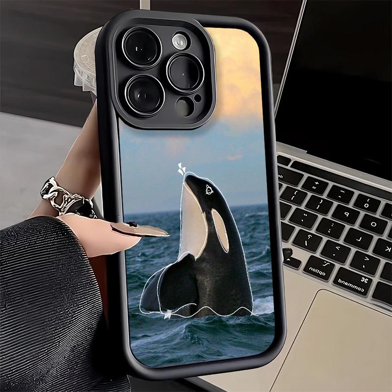 Phone Case for iPhone 17 Air 16E 15 16 Pro Max Orca Ocean Pattern Cover 14 Plus 13 12 Mini Soft Shell Silicone Fundas