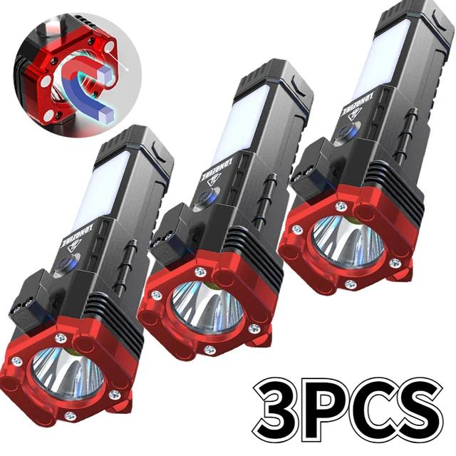 Multifunctional Portable Super Bright LED Flashlight Side Light COB Built-in Battery USB Rechargeable Outdoor Emergency Torch