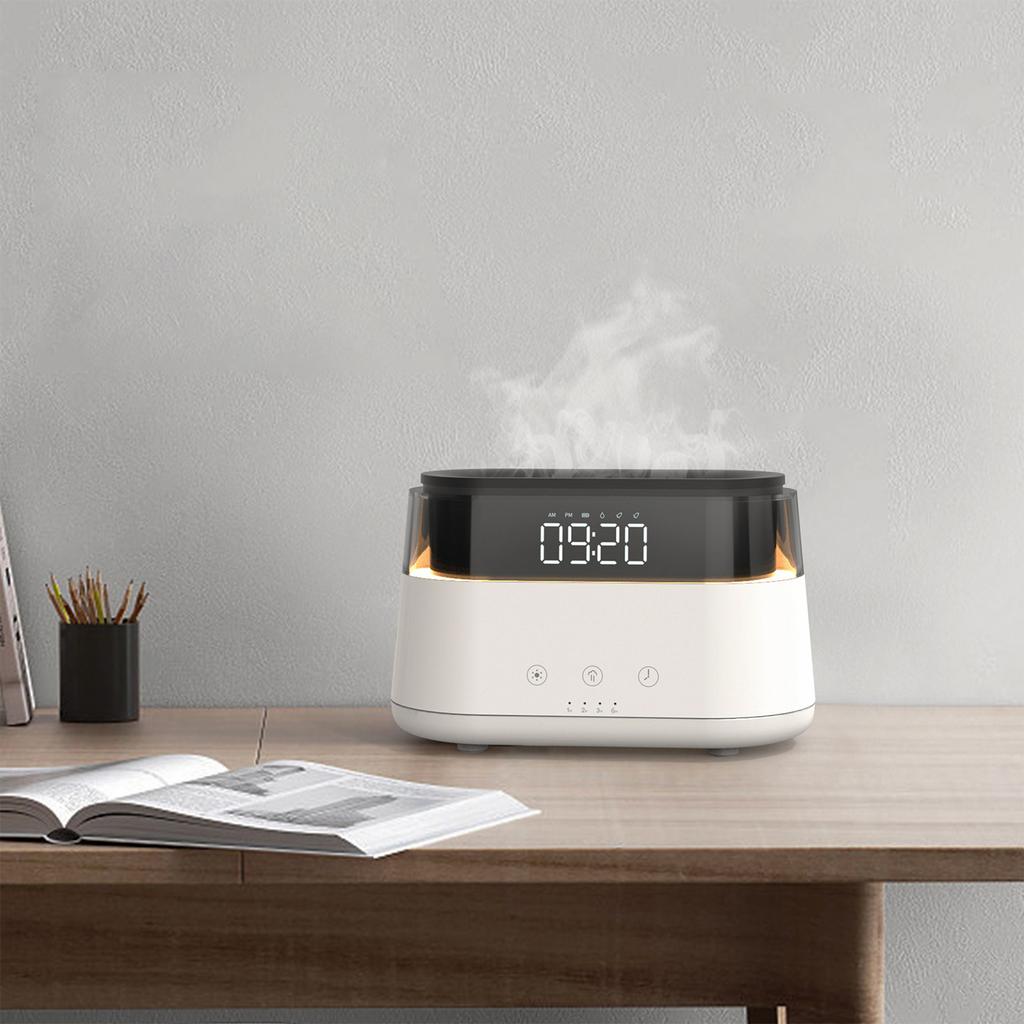 Clock flame aromatherapy machine usb home atmosphere light bedroom alarm clock automatic aromatherapy machine silent air humidifier