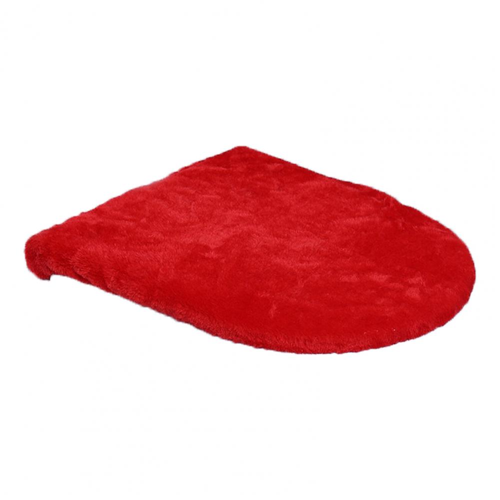 Toilet Seat Cover Ultra Plush Elastic Band Non-Slip Solid Color Toilet Lid Cover Comfortable Washable Bathroom Toilet Accessory