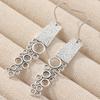 Vintage Silver Color Geometric Hollow Circle Pendant Earrings, Women's Personalized and Creative Holiday Accessory Gifts
