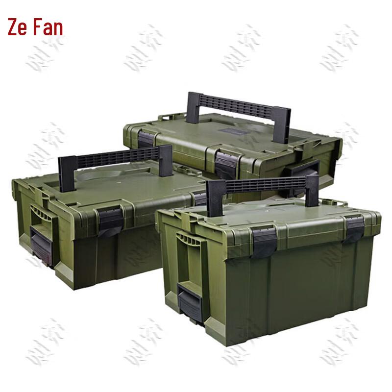 Zeyao Army Green Stackable Plastic Storage Toolbox