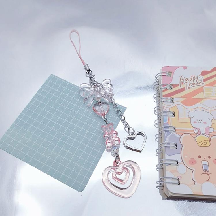 Sweet Cool Bowknot Heart Cross Hanging Pendant Phone Strap Cute Bag Decoration