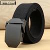 Men's Canvas Belt with Automatic Smooth Buckle - Casual Korean Style for Workwear, Students, and Outdoor Activities