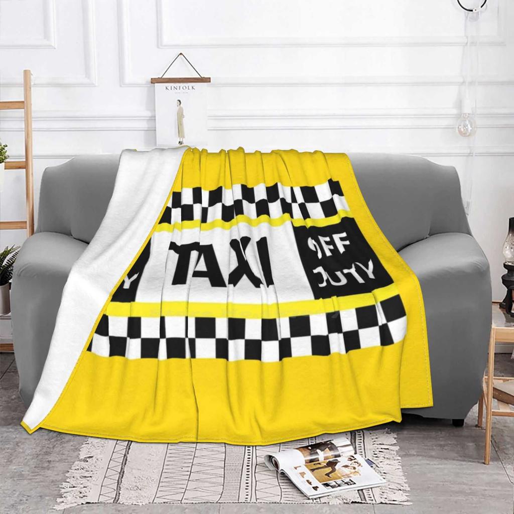New York Yellow Taxi Cab Off Duty New Selling Custom Print Flannel Soft Blanket New York Yellow Off Duty Taxis Iconic Cabs