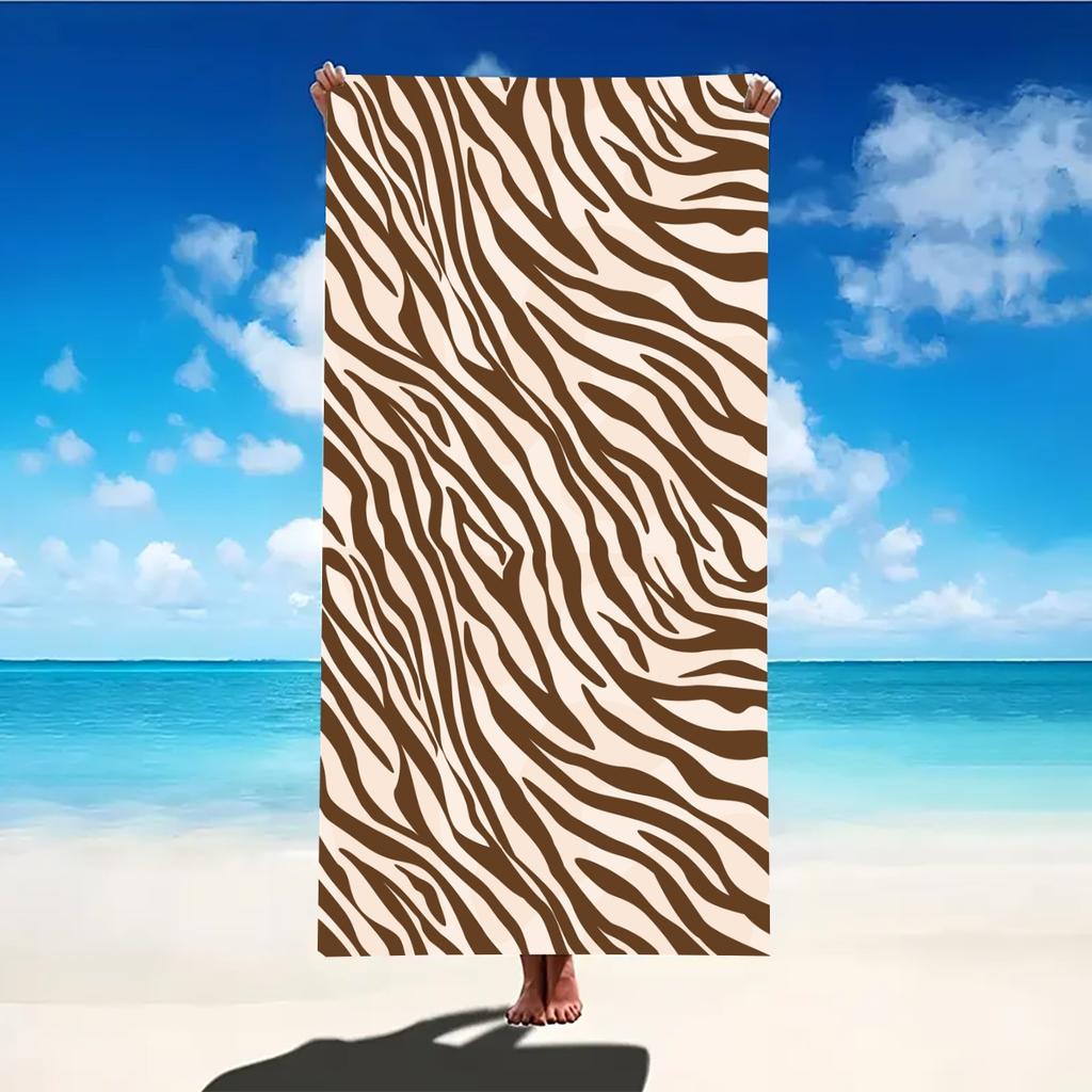 Zebra Stripe Decor Beach Towel Large Microfiber Ultra-Soft Quick Dry Bath Towels For Swimming Yoga Lightweight Travel Camping