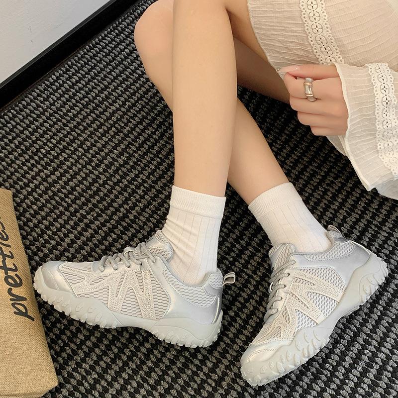 Breathable mesh German training shoes women's 2025 summer new versatile platform casual little white Forrest Gump shoes popular sports shoes