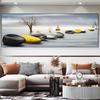 New Chinese Fengshui Golden Zen Stone Canvas Painting Wall Art Rich Tree Posters Gold Deer Prints for Living Room Home Decor