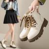 Shoes for Women Lace Up Zipper Women's Boots Autumn Round Toe Solid Short Barrel Platform Water Proof Fashion Boots