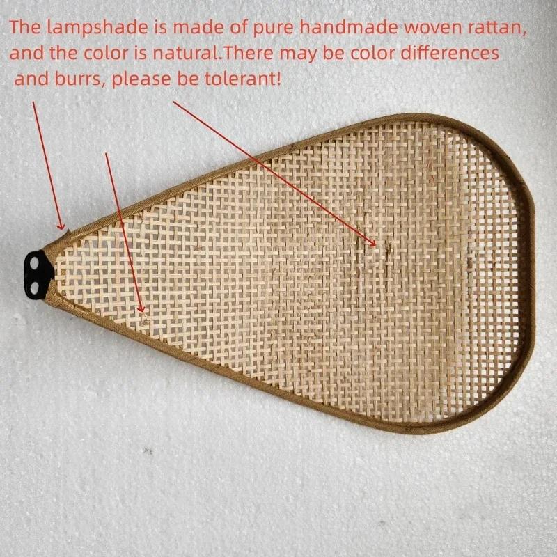 Japanese Style Rattan Penant Lamp Weaving Petal Willow LED Chandelier Bedroom Tea Dining Room Island Indoor Lighting Decor