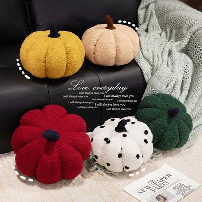 Ins vento travesseiro de abóbora fofo abóbora de bolinhas brinquedo de pelúcia almofada de formato especial sofá sala de estar janela saliente abóbora longa