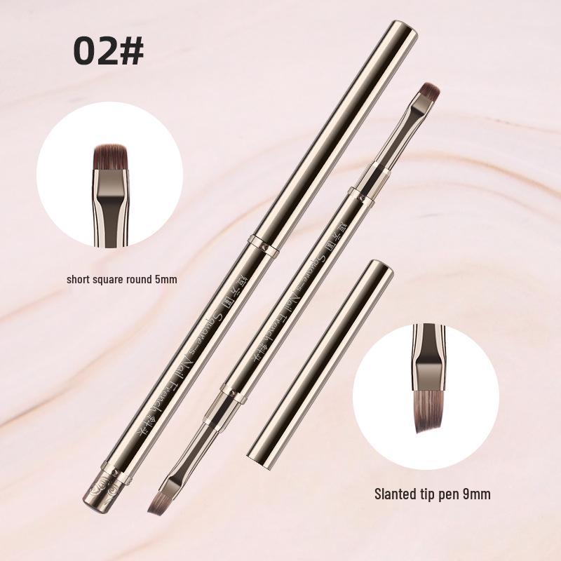 Metalowy długopis wielofunkcyjny do zdobienia paznokci, dwustronny: Liner, Malowanie, Modelowanie żelem, Rozprowadzanie, Przedłużanie