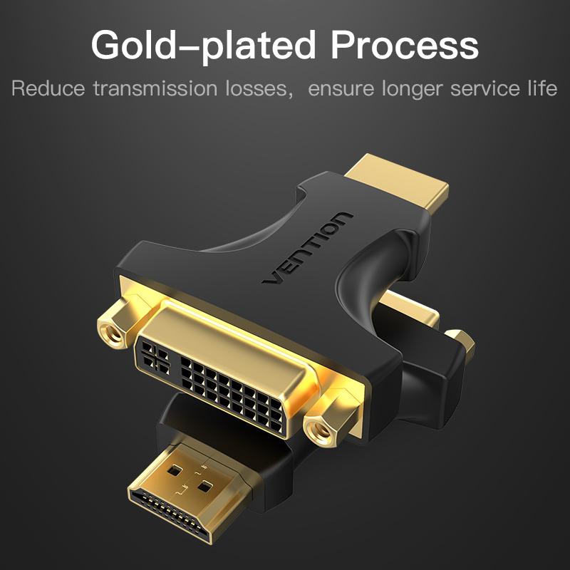 Vention DVI til HDMI Adapter Toveis DVI D 24+1 Hann til HDMI Hunn Kabelkontakt Konverter for projektor HDMI til DVI