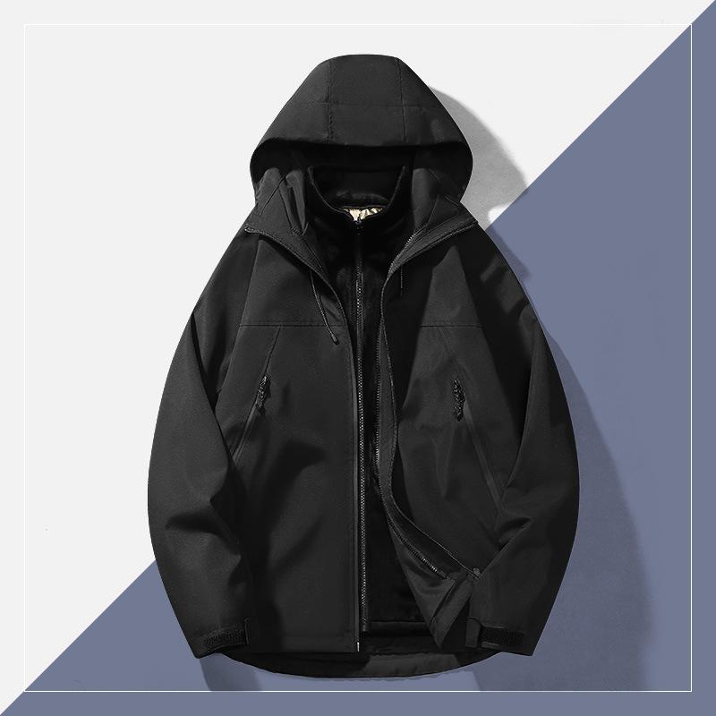 Jacket Men's and Women's Waterproof Graphene Fleece Removable Three-in-one Windproof Outdoor Mountaineering Jacket
