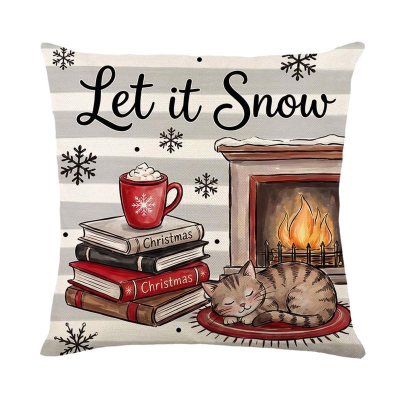 Christmas pillow cover digital printing cushion Christmas theme sofa pillow
