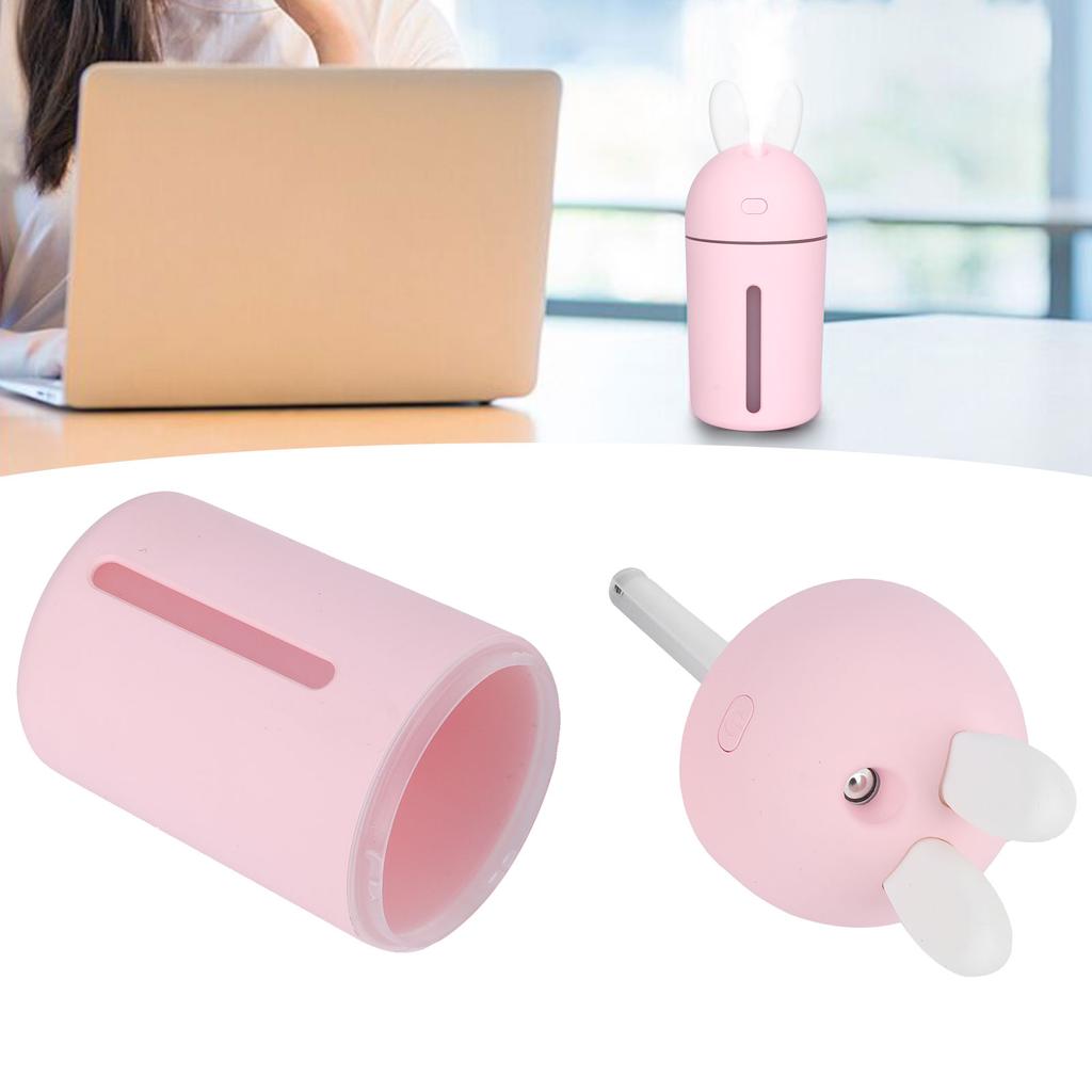 200ml Mini Air Humidifier 3 Hours Timing Ambience Night Light Desktop Humidifier USB PoweredPink
