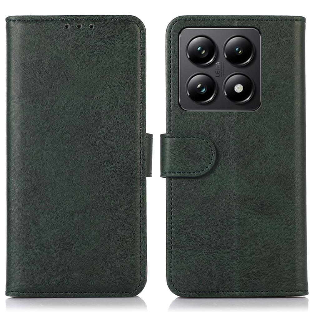 For Xiaomi 14T Case Cowhide Texture Leather Wallet Phone Cover with Stand C