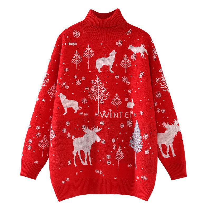Cozy Retro Hong Kong Style Pullover Sweater - Women's High Neck, Thickened, Trendy Autumn/Winter Wear