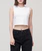 MUSINSA STANDARD WOMAN Women'S Crew Neck Crop Sleeveless Top [White]