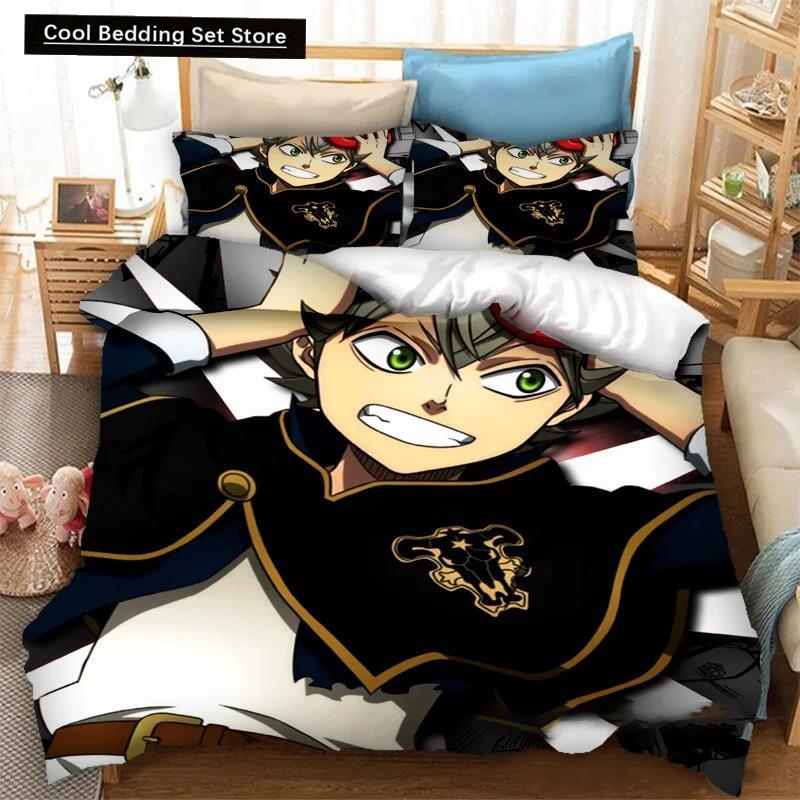 Anime Black Clover Asta 2_3 st Sängkläder Set Påslakan Sovrum Täcke Överdrag Enkel Tvilling King _Storlek Täcke Överdrag Hemtextilier