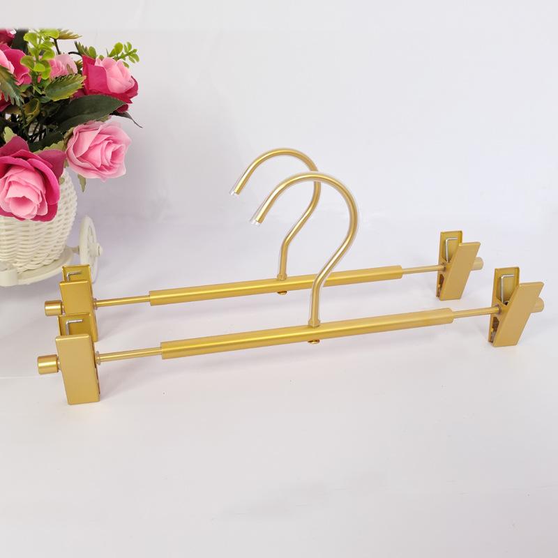 5/10 szt. Aluminiowe wieszaki na spodnie, Stojaki na spodnie z dwoma regulowanymi antypoślizgowymi klipsami, Obrotowy haczyk, Stojak na ubrania do przechowywania w szafie