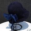 WTEMPO Elegant Mesh Bow Casual Summer Outdoor Sunscreen Hats Women's Solid Color Breathable Bow Wide Brim Sun Hats