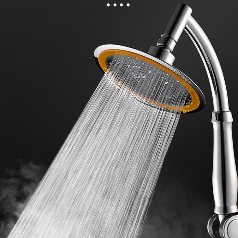 Tête de douche à main pour salle de bain, grande, ronde, à effet pluie, haute pression, rotation à 360 degrés, accessoires