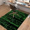 1pc Office Carpet Chair Mats Matrix Code Green Screen Perfect for Decorating Office Chairs, Living Rooms, Or Bedrooms,Polyester Carpet