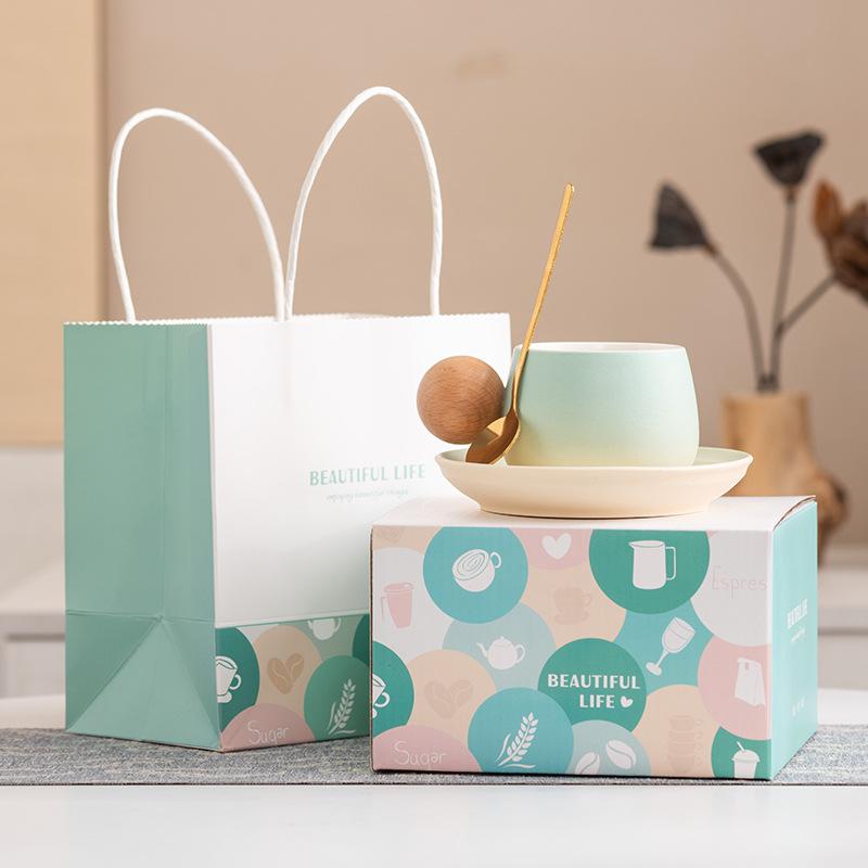 High-end Coffee Cup Set, High-end Afternoon Tea, Latte Flower Cup, Women's Exquisite High-value Light Luxury Couple Cup, Breakfast Cup