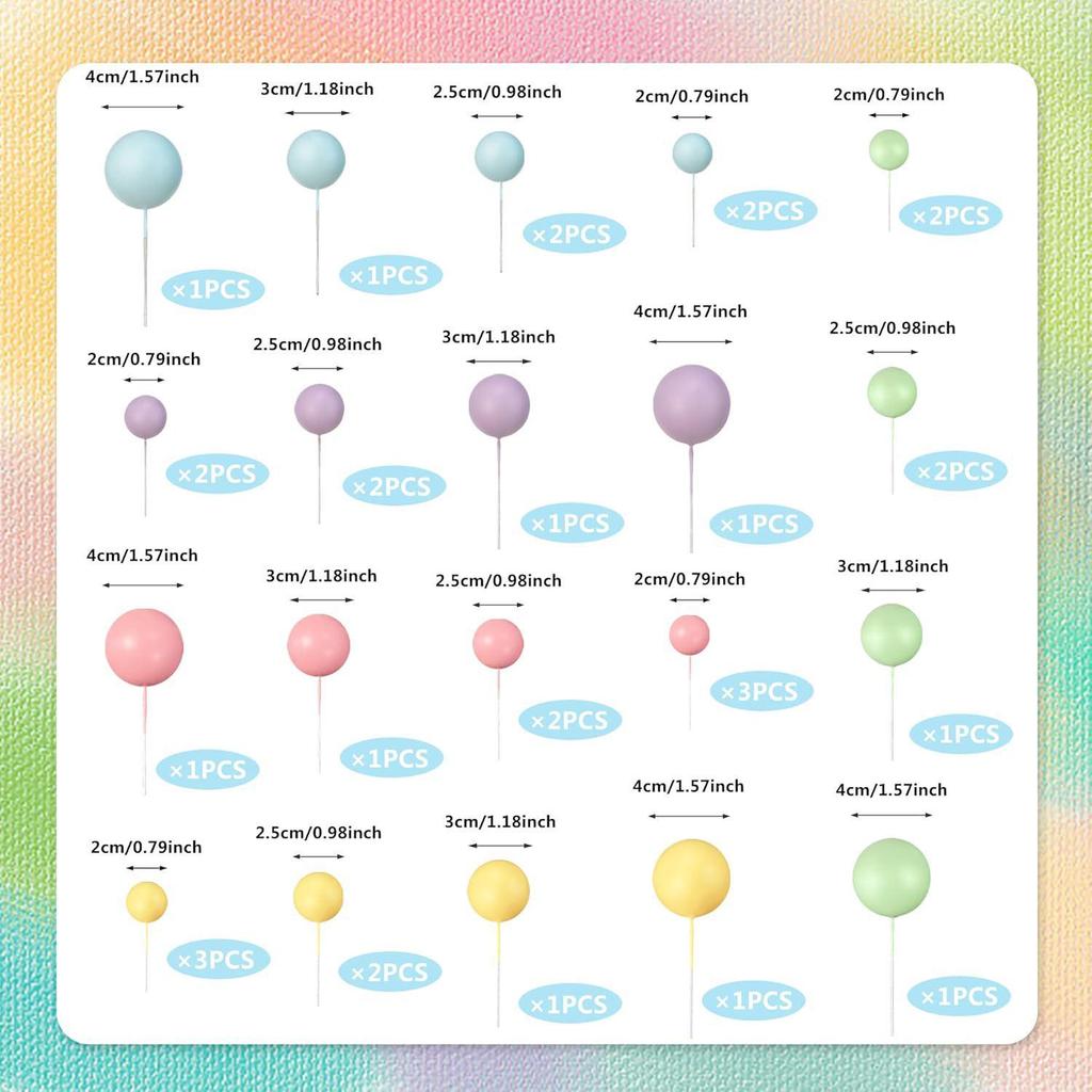 Available: 32 New Colorful Cake Decorations - Wedding & Birthday Candy Color Balls for Spring Festival