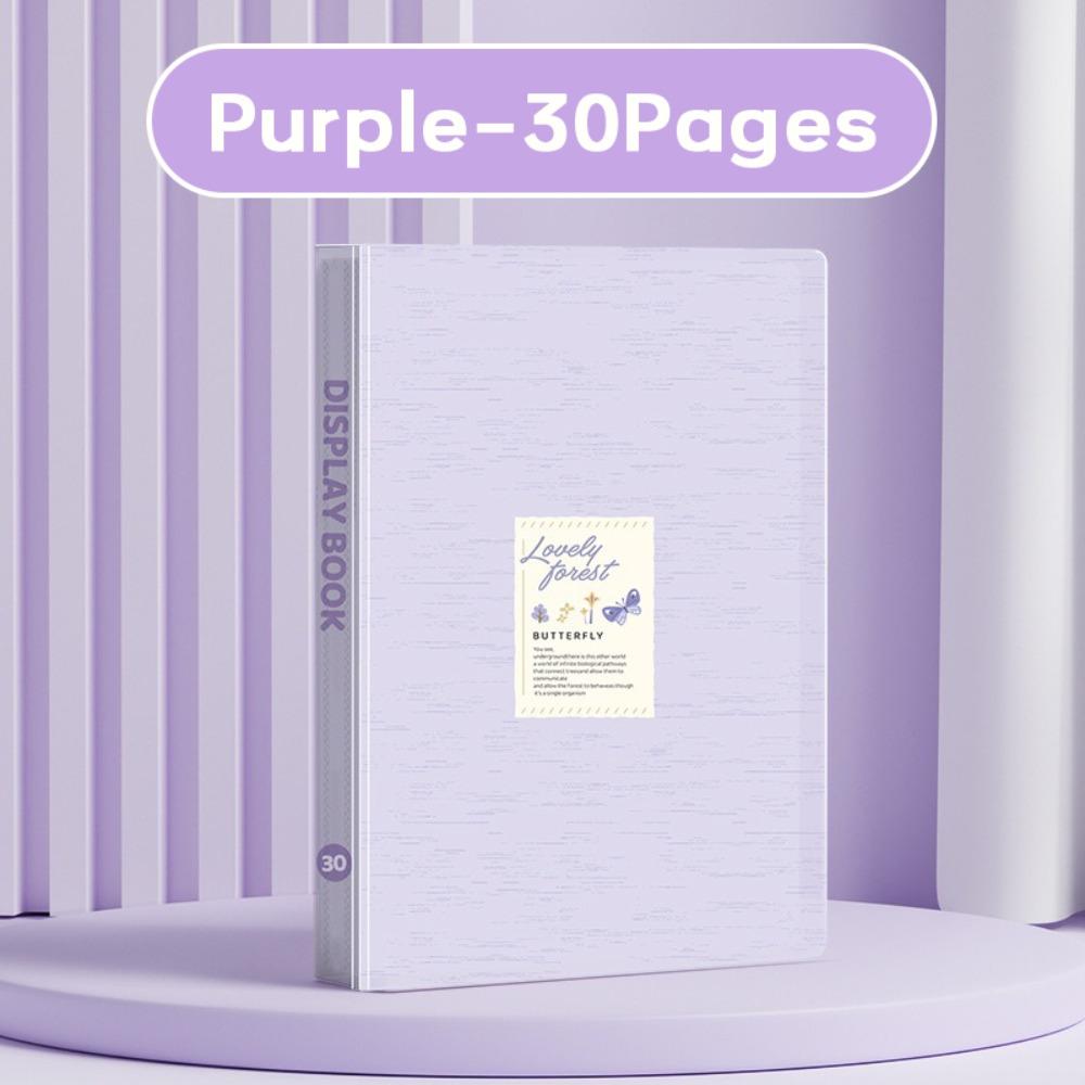 

PP Папка для файлів формату A4, сумка для файлів великої ємності. Прості малюнки. Колекція книжок. Подарунок студенту Purple-30Pages