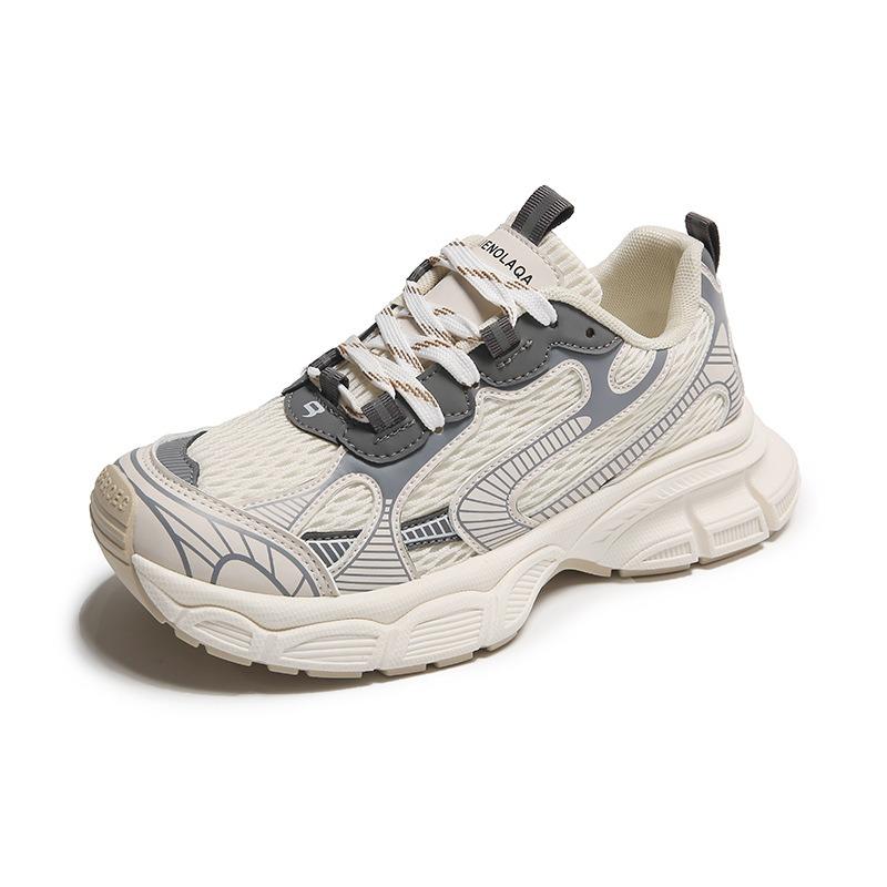 Summer New Breathable Dad Shoes Female Student Casual Shoes Female Platform Heightening Running Shoes