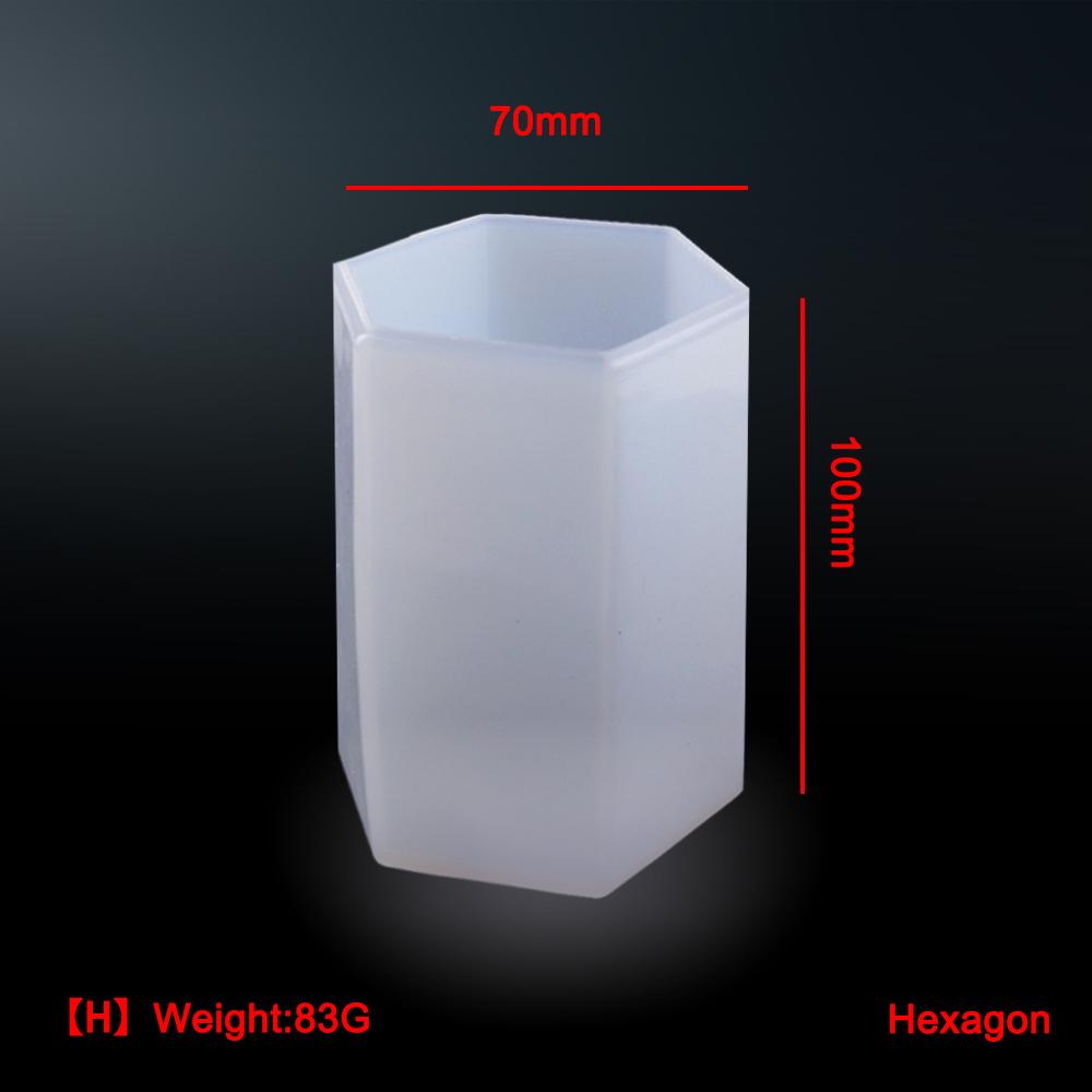 1PC 10 Style Cylindrical Hexagon Silicone Mold DIY Epoxy Resin Casting Mould UV Candle Home Decoration Jewelry Making Tools