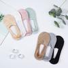 Calcetines náuticos finos de verano para mujer, con encaje jacquard, invisibles, de silicona, antideslizantes, con talón anticaída, de algodón, absorbentes del sudor.