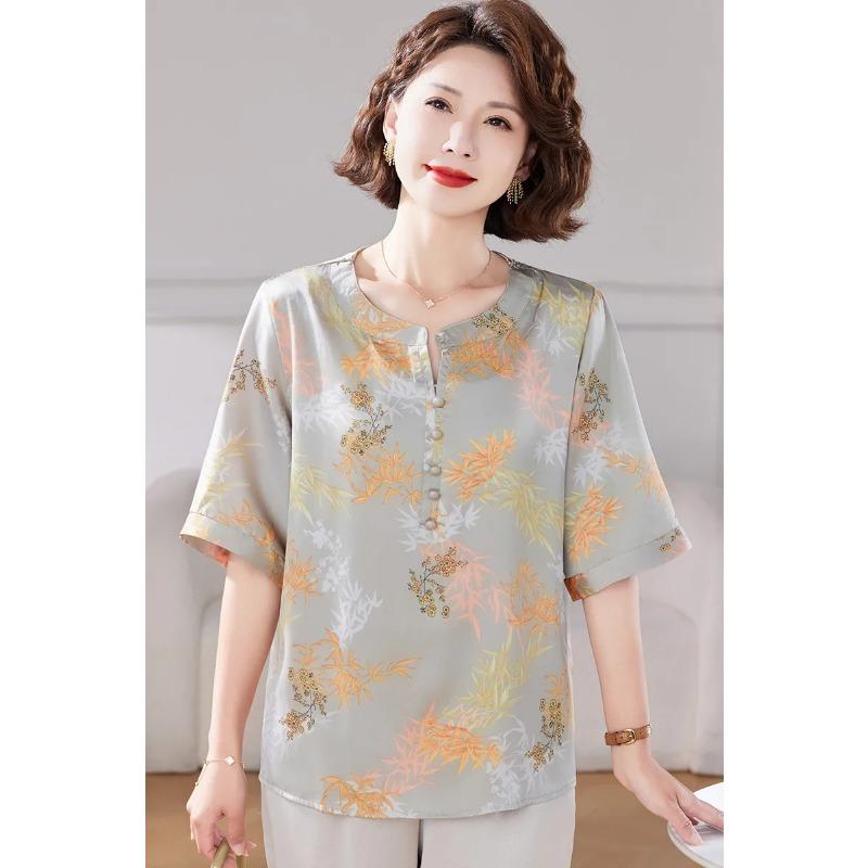 Neue Sommer-T-Shirts im chinesischen Stil Lockere Damenhemden im westlichen Stil Dünne lässige Oberteile mit Temperament