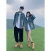 Retro Blue Denim Jacket for Men and Women 2025 Spring and Autumn Tide Brand Washed Couple Jacket Top Denim Gown
